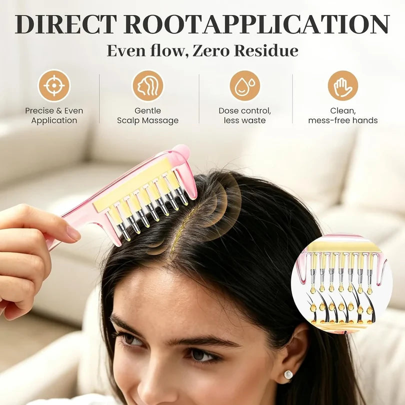 Scalp Oil Applicator Comb - Precision Hair Oiling & Scalp Massage Tool - View 5