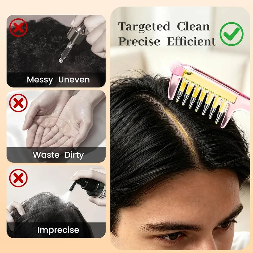 Scalp Oil Applicator Comb - Precision Hair Oiling & Scalp Massage Tool - View 4
