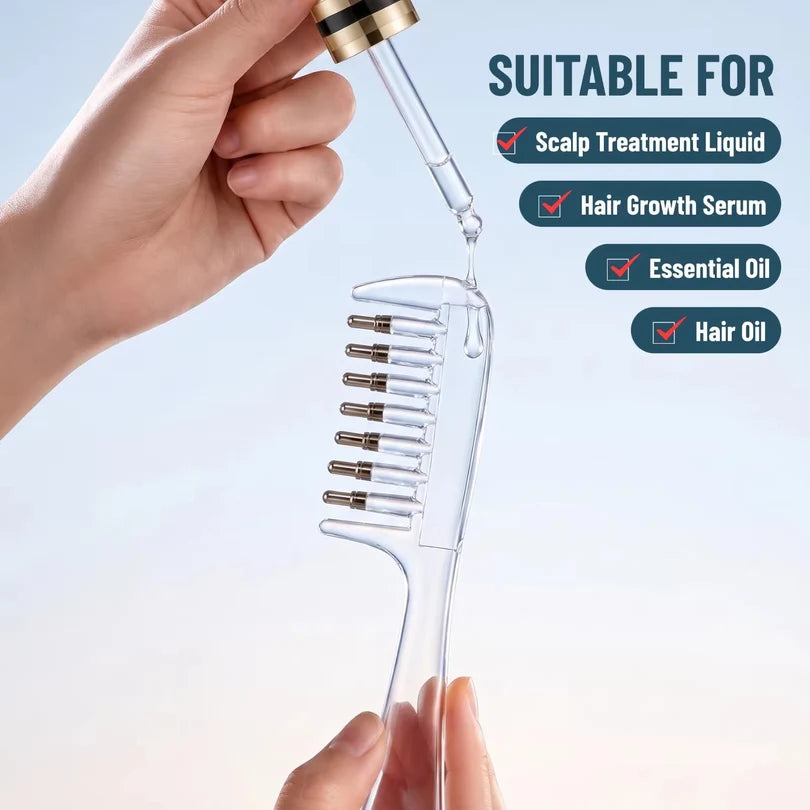 Scalp Oil Applicator Comb - Precision Hair Oiling & Scalp Massage Tool - View 3