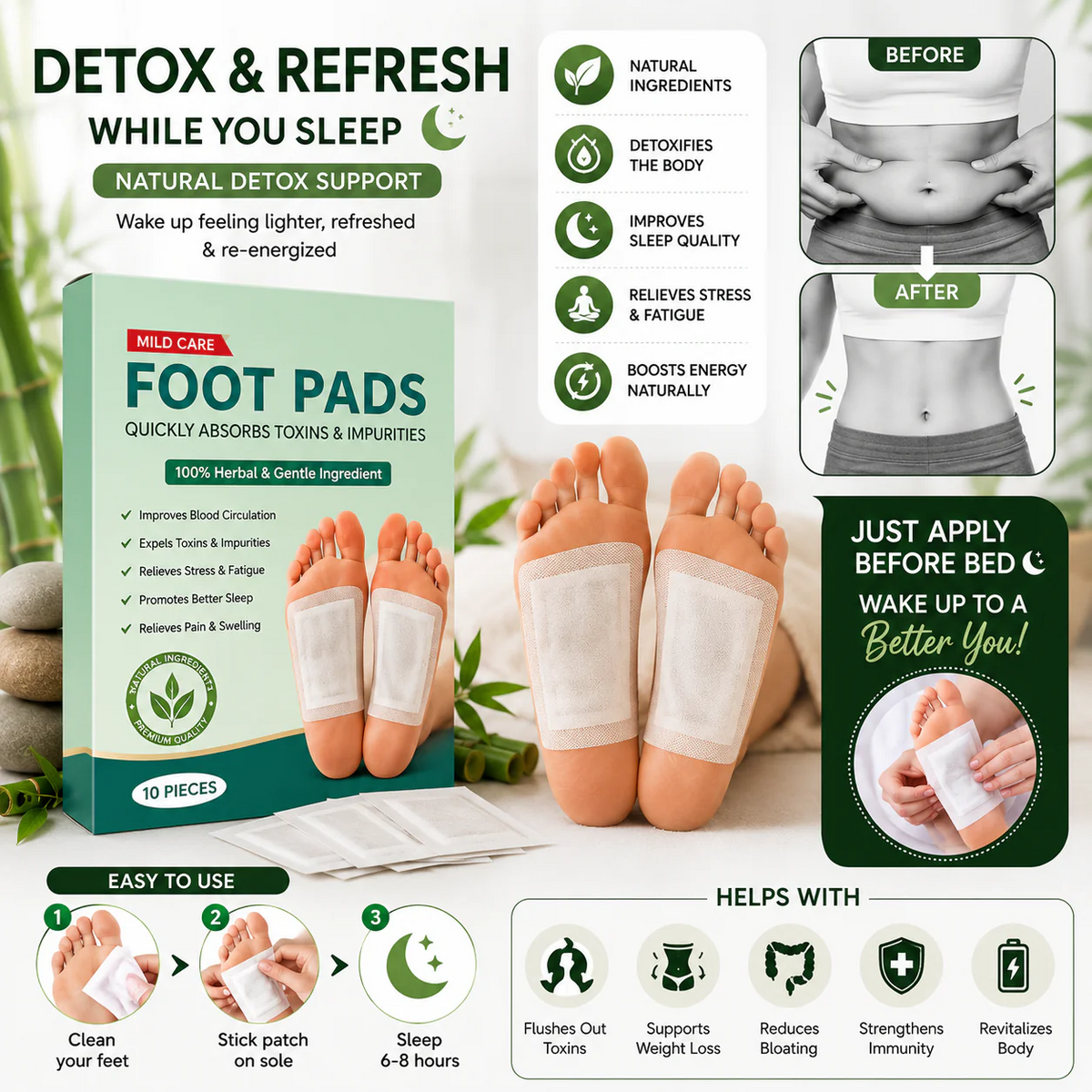Zenso Premium Detox Foot Patches | Buy 1 Get 19 FREE (Pack of 20 & 40) - View 4